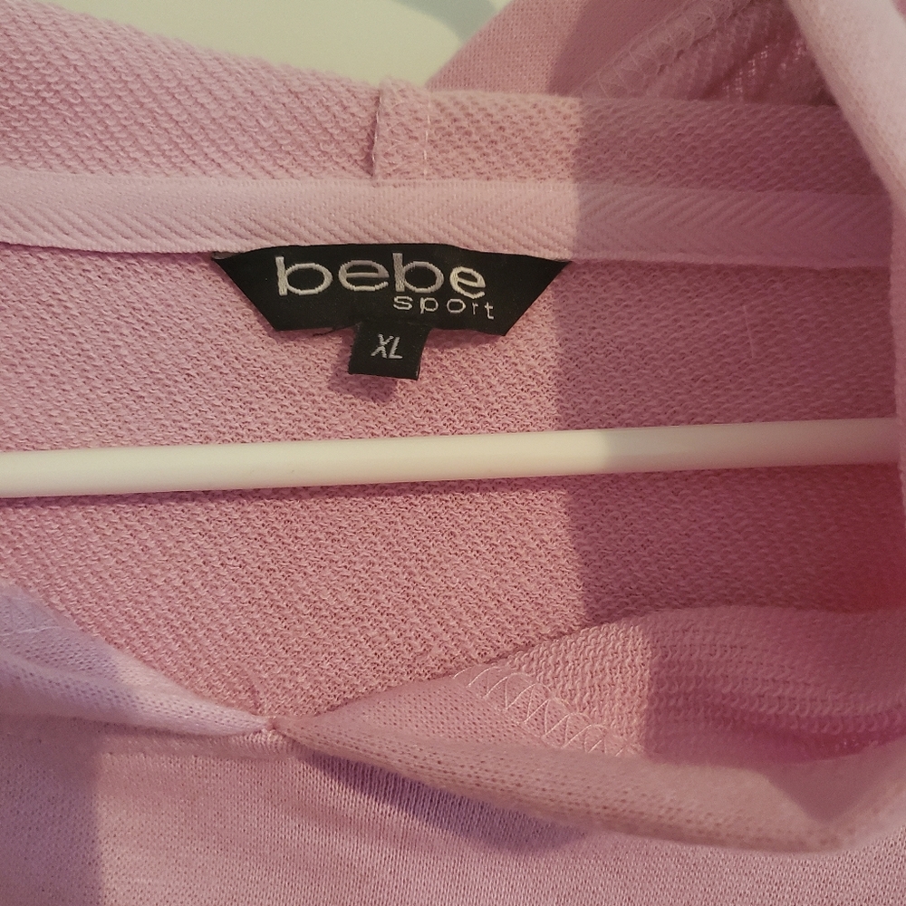 Bebe Sport Womens Nailhead PO Hoodie - Pink Cloud - Picture 3 of 5